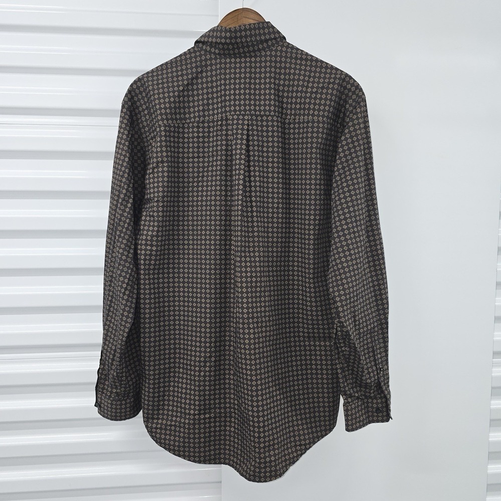 Cinch Button Front Western Shirt Mens XL Brown Geometric Print Long Sleeve - Picture 5 of 5